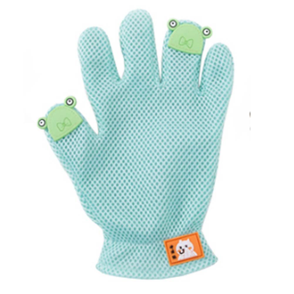 Pet Grooming Glove Gentle Deshedding Brush Glove Five Finger Design Green
