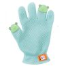 Pet Grooming Glove Gentle Deshedding Brush Glove Five Finger Design Green