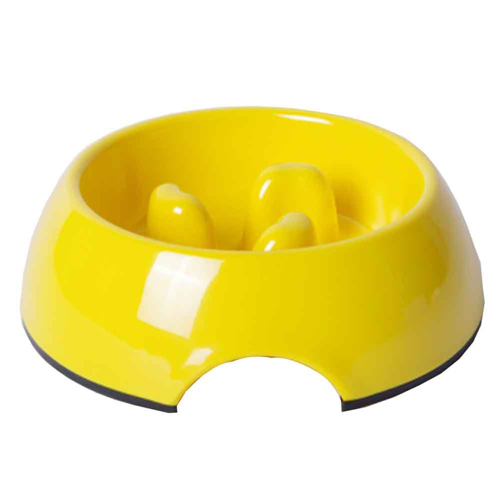 Pet Feeding Supplies Plastics Pet Slow food bowl yellow