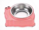 Stainless Steel Pet Bowls with Non Spill Skid Resistant Silicone Mat [C]