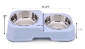 Stainless Steel Pet Bowls Water and Food Feeder Non Spill Skid Resistant [E]