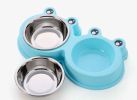 Stainless Steel Pet Bowls Water and Food Feeder Non Spill Skid Resistant [K]