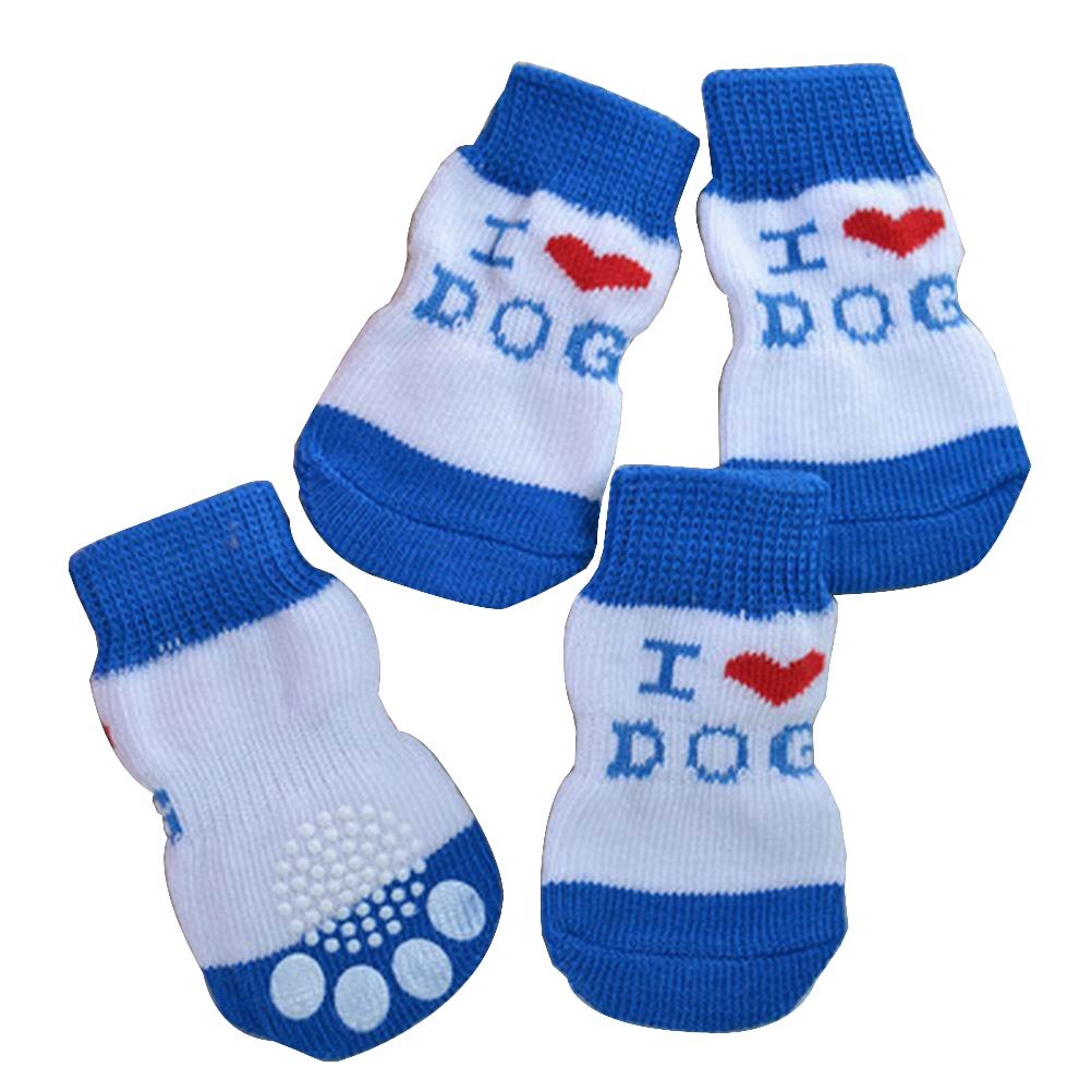 [Love] 8 Pcs Lovely Knit Dog Socks Cat Socks Pet Knitted Socks for Indoor Wear