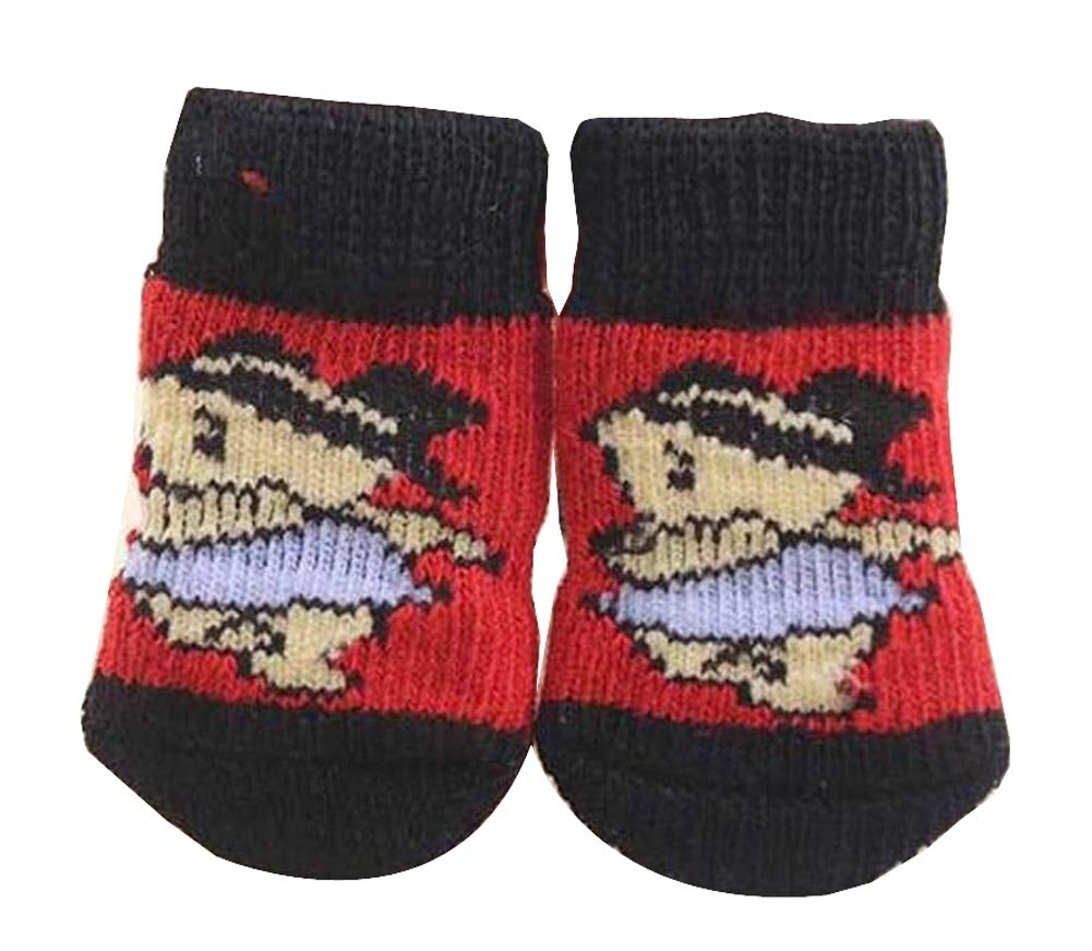 [A] 8 Pcs Lovely Knit Dog Socks Cat Socks Pet Knitted Socks Indoor Wear