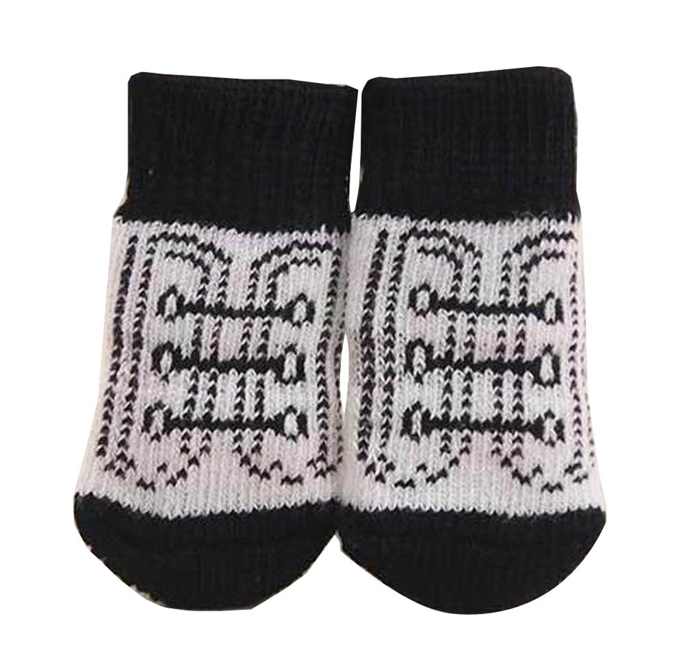 [B] 8 Pcs Lovely Knit Dog Socks Cat Socks Pet Knitted Socks Indoor Wear