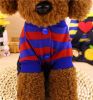 Striped Four Legged Puppies Dressed Spring Summer Clothing [Red]