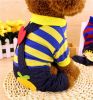 Striped Four Legged Puppies Dressed Spring Summer Clothing [Yellow]
