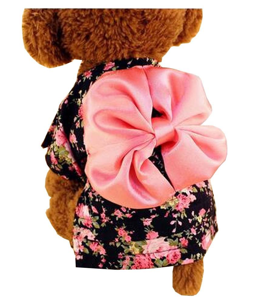 Pet Clothes Little Dogs Clothes Fashion Cute Special Clothing [Black Flowers]
