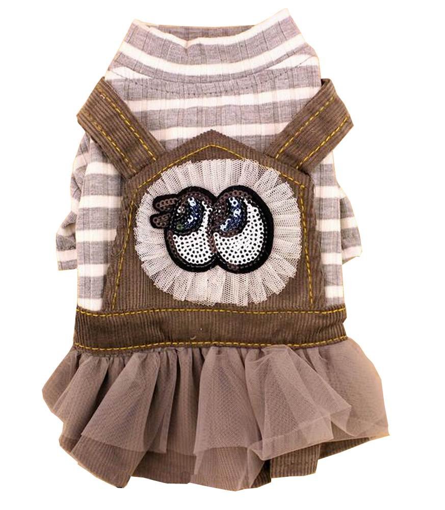 Pet Clothes Little Dogs Dress Fashion Cute Special Clothing Crown [Gray]
