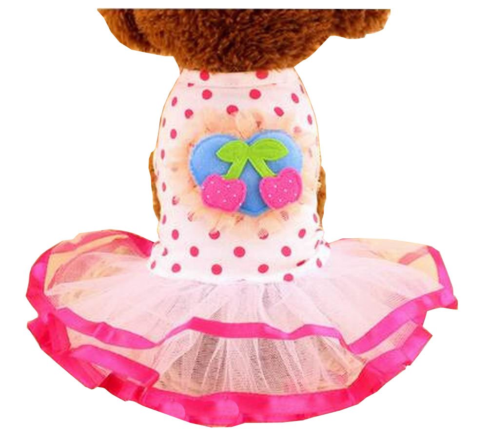 Little Dogs Clothing Fashion Clothing Princess Dress Cherry [Pink]