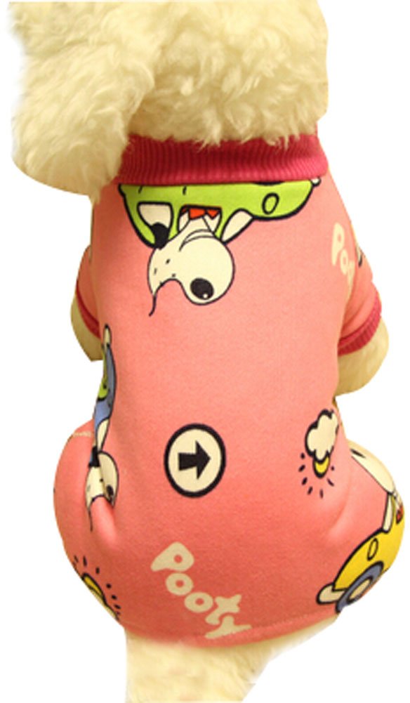 Warmth Pet Dog Clothes Winter Dress Fleece Garment Of Four Feet Rose Red