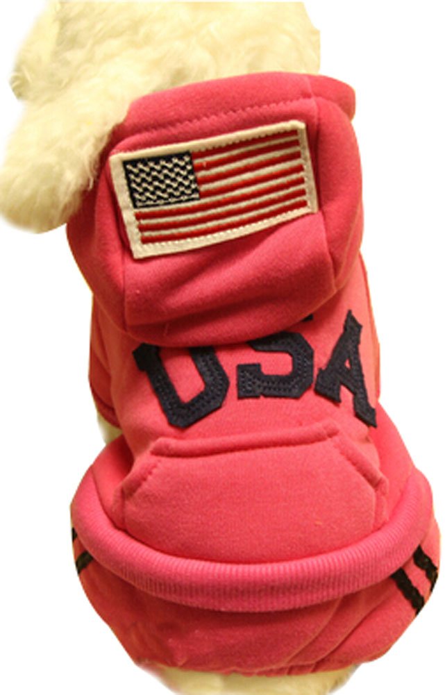 Warmth Pet Dog Clothes Winter Dress Fashion Pet Dog Clothing USA Cloth Red