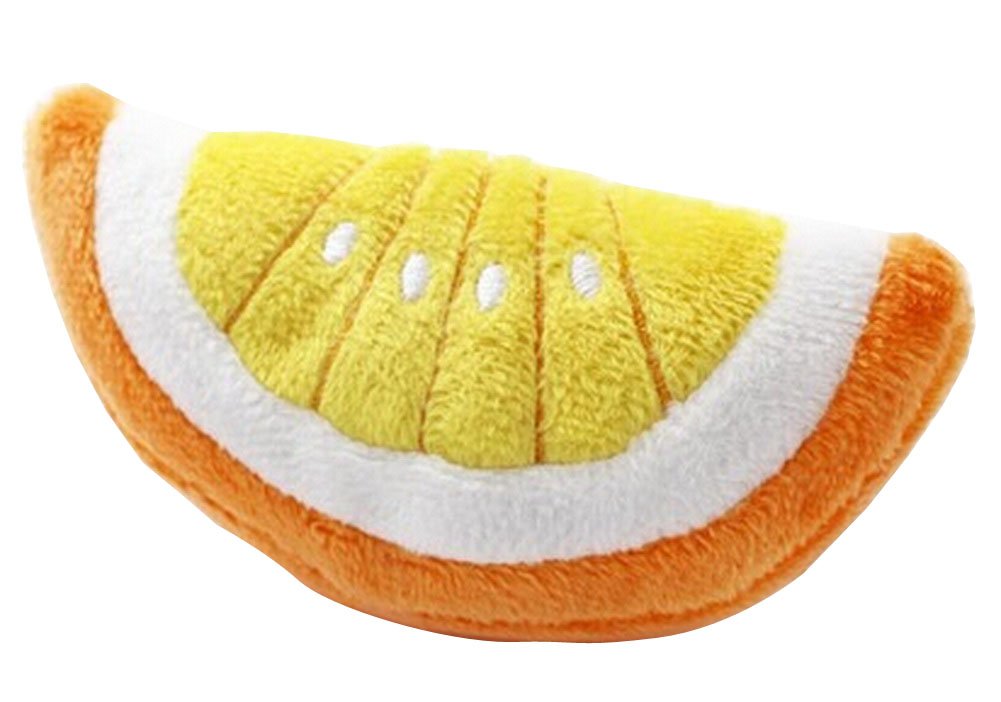Set of 2 Pet Toys Puppy Toys Just for Fun Plush Squeaky for Puppy [Oranges]
