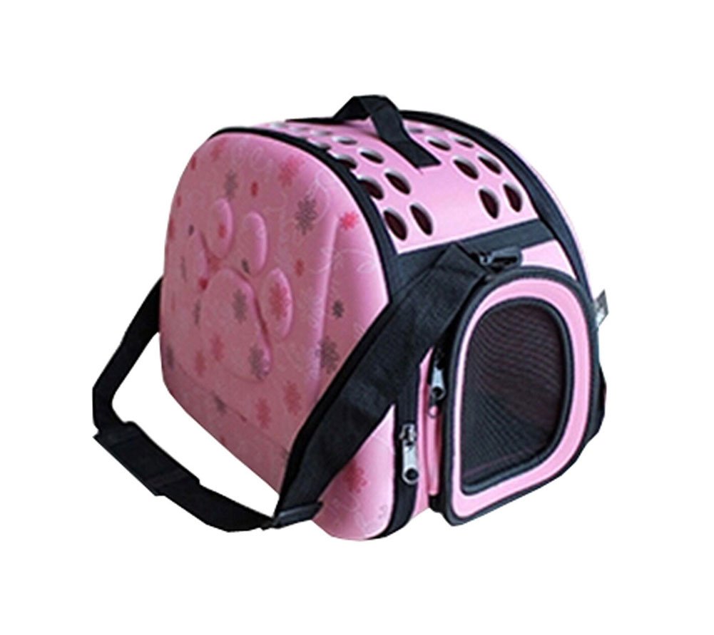 Pet Carry Bag Outdoor Travel Tote Soft-Sided Carriers For Dog Or Cat(Pink)