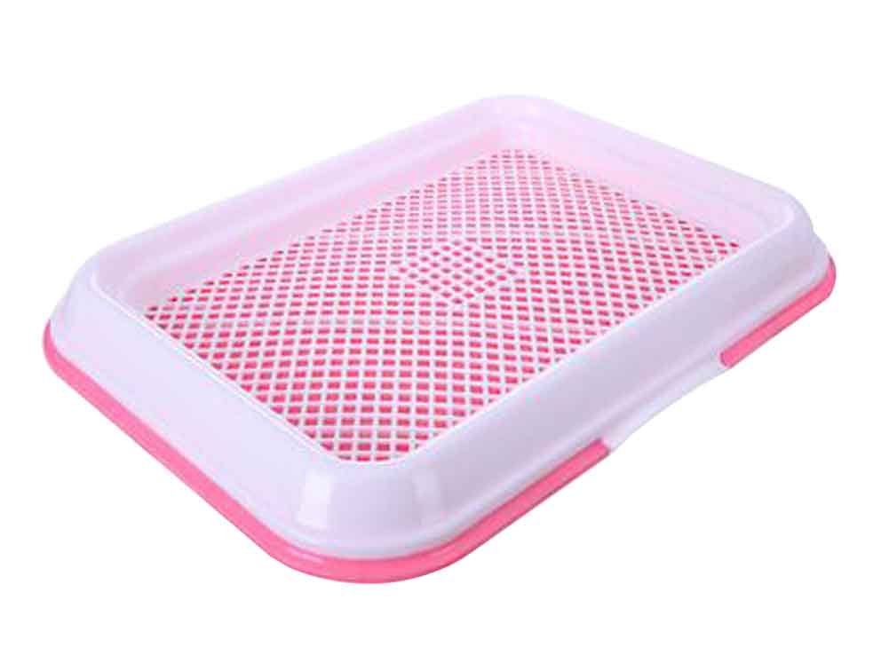 Healthy Puppy Dog Indoor Potty Training Holder Toilet Pad Potty Trays(Pink)