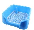 Healthy Puppy Dog Indoor Potty Training Holder Pad Potty Toilet Trays(Blue)