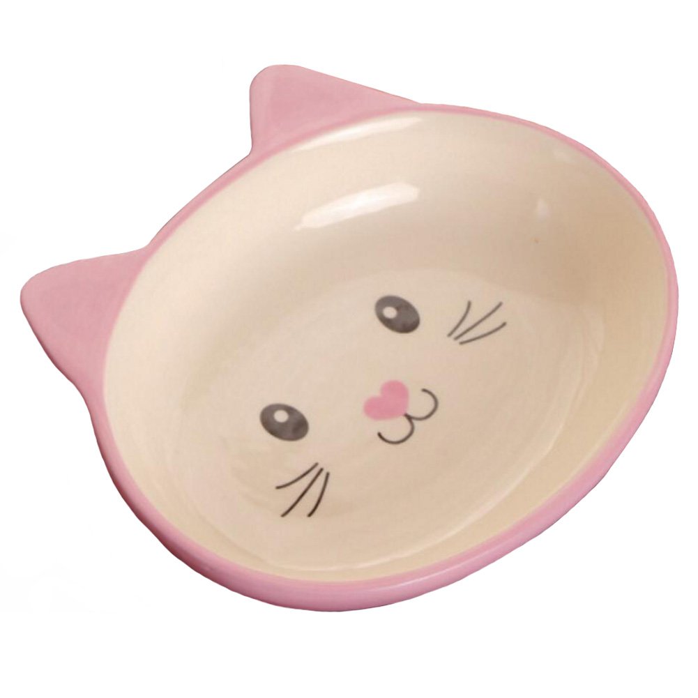 Porcelain Cat Face Pets Bowls Dogs Cats Bowls Pet Supplies Cat Accessories-Pink