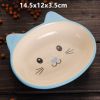 Porcelain Cat Face Pets Bowls Dogs Cats Bowls Pet Supplies Cat Accessories-Blue