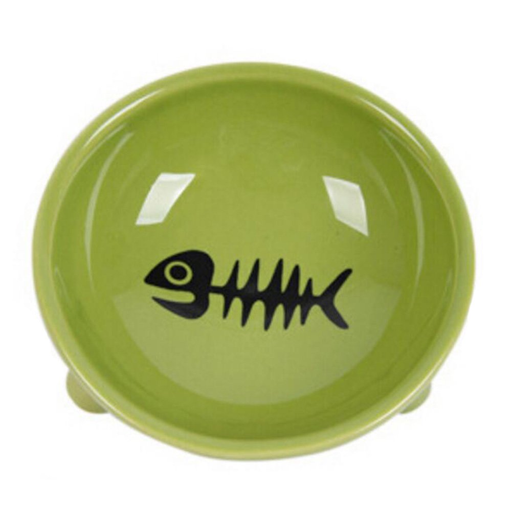Porcelain Green Fish Pets Bowls Dogs Cats Bowls Pet Supplies Cat Accessories