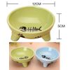 Porcelain Green Fish Pets Bowls Dogs Cats Bowls Pet Supplies Cat Accessories