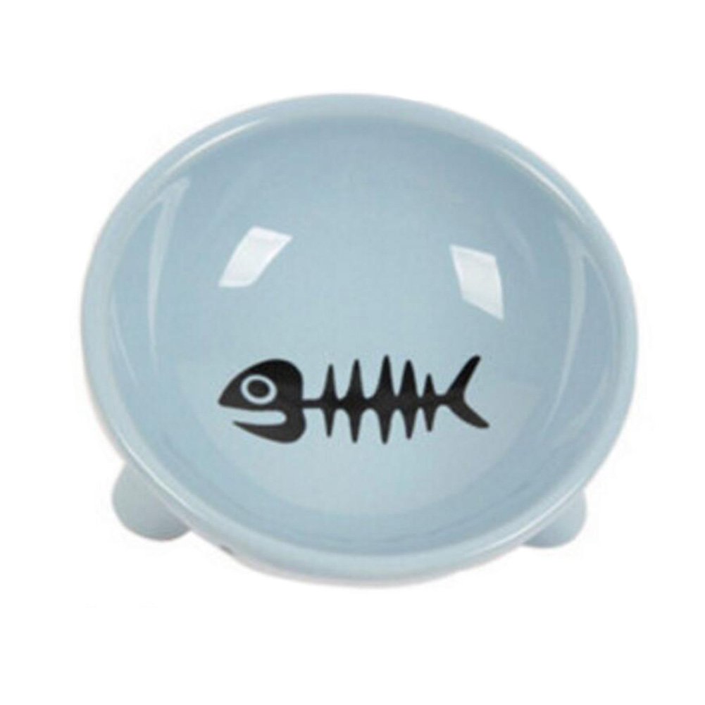 Porcelain Blue Fish Pets Bowls Dogs Cats Bowls Pet Supplies Cat Accessories