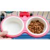 Fixable Pets Double Bowls Dogs Cats Bowls Pet Supplies Cat Accessories -Pink