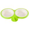 Fixable Pets Double Bowls Dogs Cats Bowls Pet Supplies Cat Accessories - Green