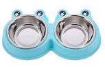 Little Double Bowls Set Feeding Pot/Pet Bowls/Dog Bowls/Cat Bowls For Food & Water M Size(C#06)