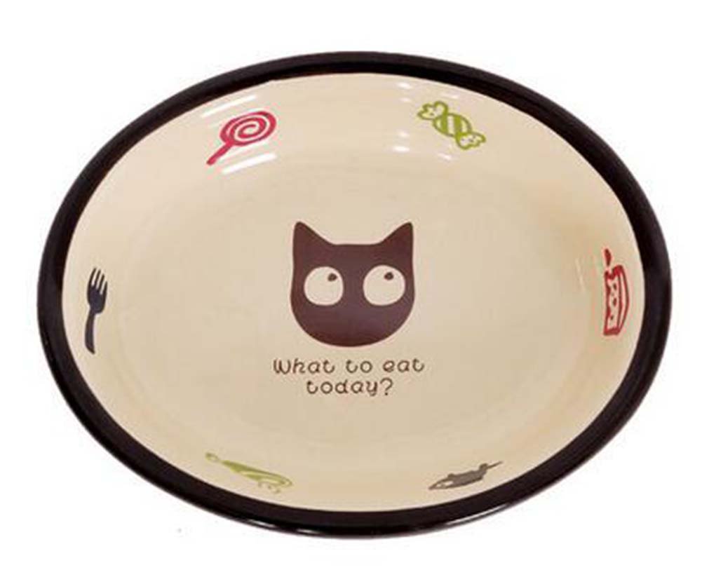 One Little Ceramic Feeding Pot/Pet Bowl/Dog Bowl/Cat Bowl For Food & Water 16x3.5CM (C#12)