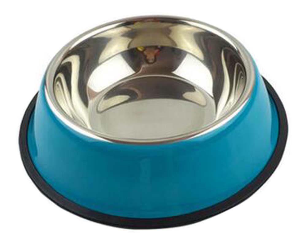 Little Stainless Steel Bowl Set Feeding Pot/Pet Bowl/Dog Bowl/Cat Bowl For Food & Water M Size (Blue)