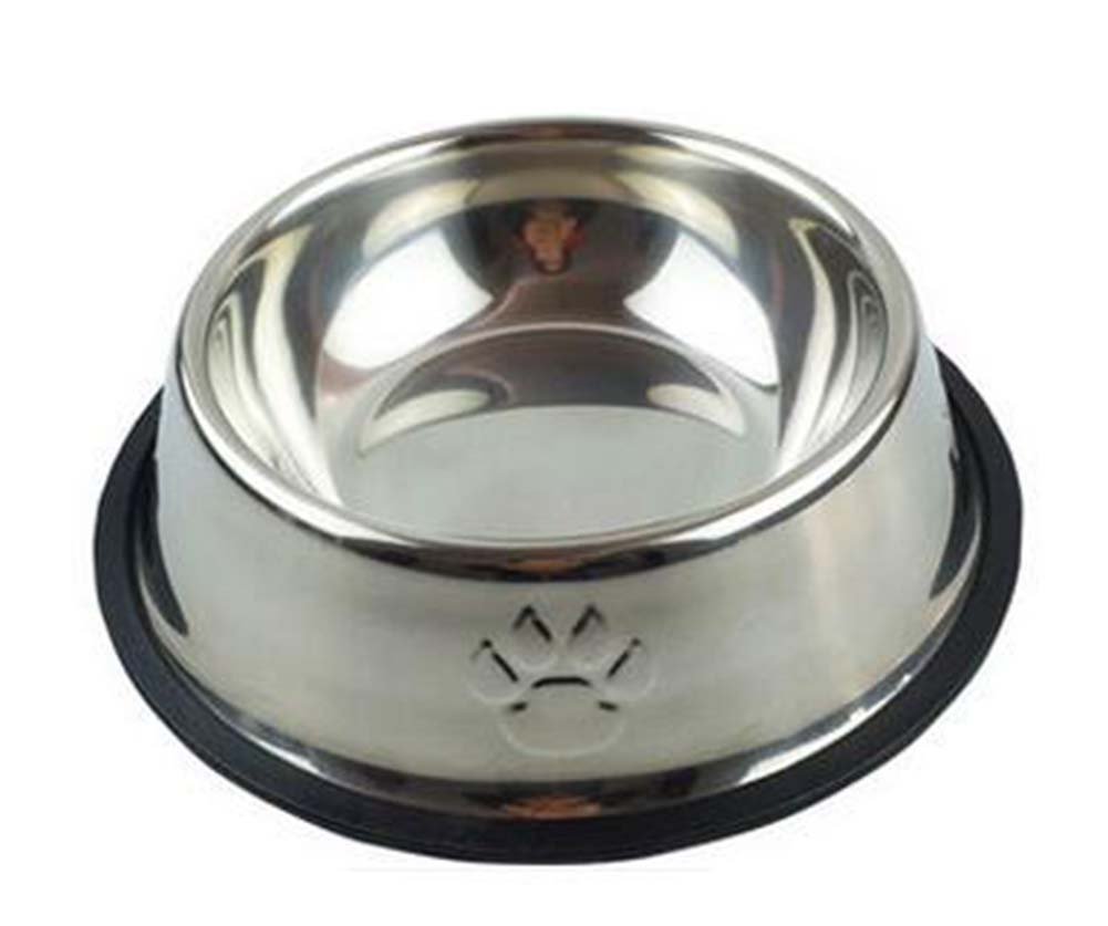 Little Stainless Steel Bowl Set Feeding Pot/Pet Bowl/Dog Bowl/Cat Bowl For Food & Water M Size (White)