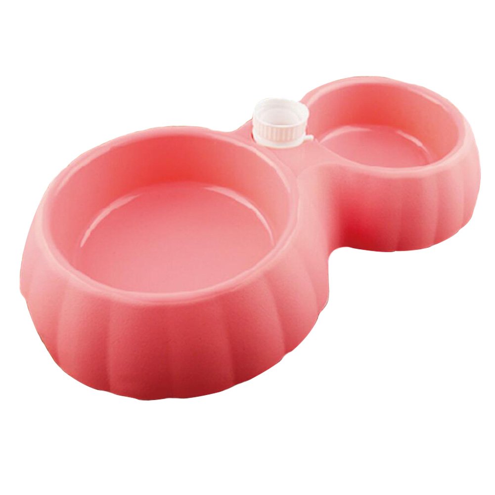 Automatic Add Water Double Pet Bowls Dog Bowls Cat Bowls Pet Supplies - Rose Red