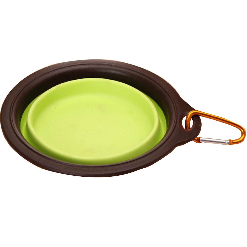 Portable Pets Bowls Dogs Bowls Cats Bowls Pet Supplies Dog Accessories- Green