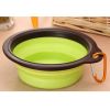 Portable Pets Bowls Dogs Bowls Cats Bowls Pet Supplies Dog Accessories- Green