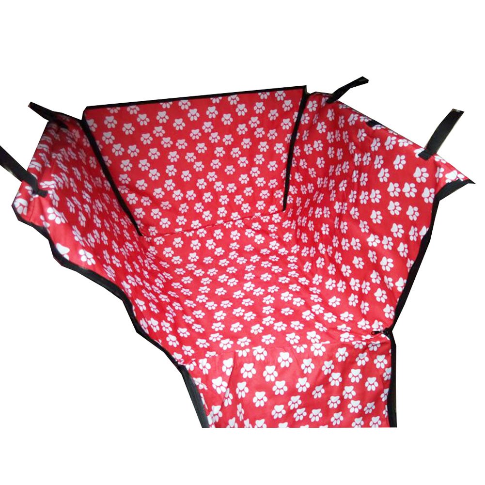 Thickening Waterproof Pet Car Seat Cover Pet Mat Rear Seat Mat-Red Foot