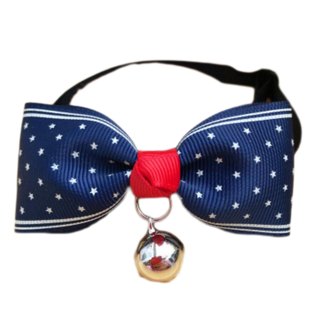 England Style Pet Collar Tie Adjustable Bowknot Cat Dog Collars with Bell-A16