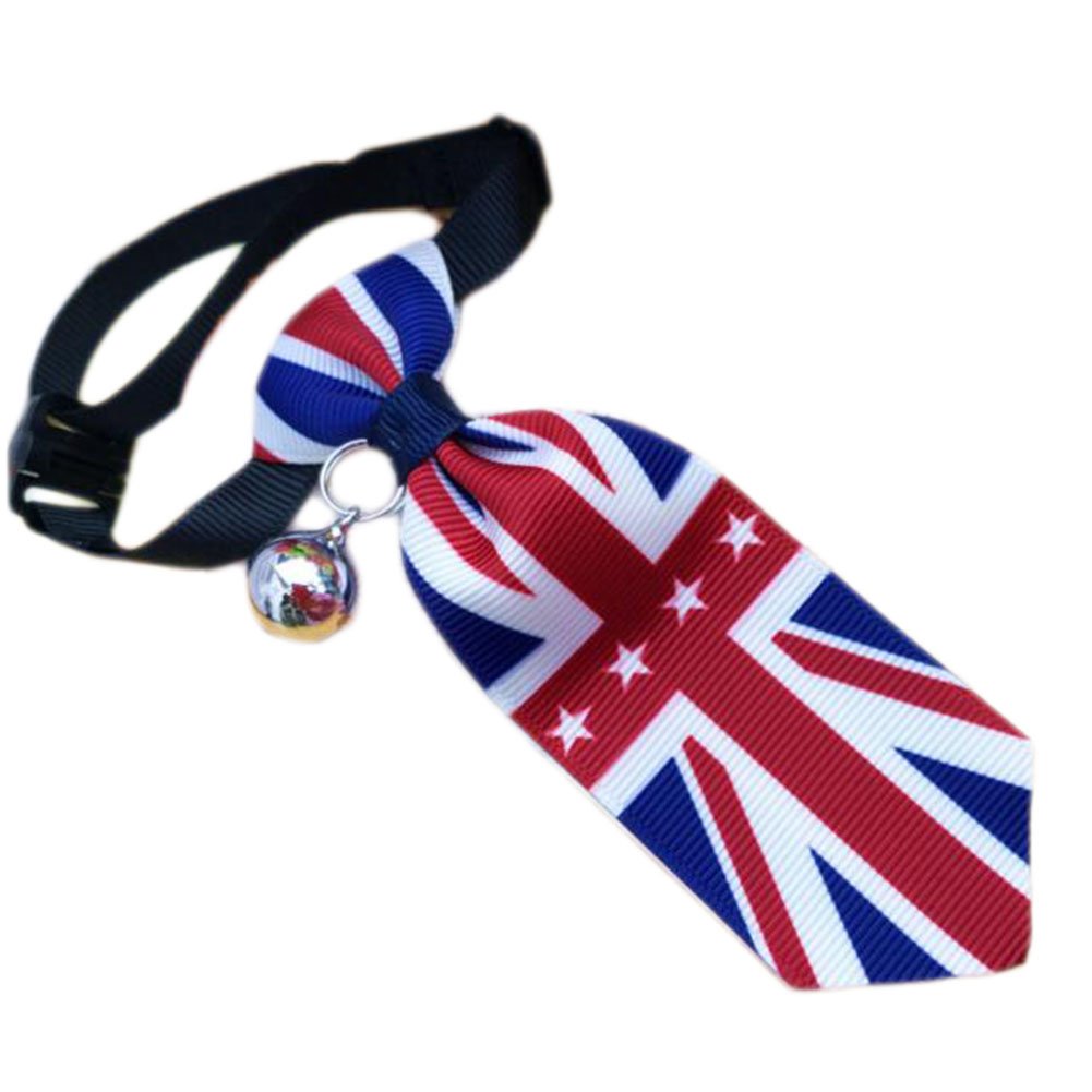 England Style Pet Collar Tie Adjustable Bowknot Cat Dog Collars with Bell-B06
