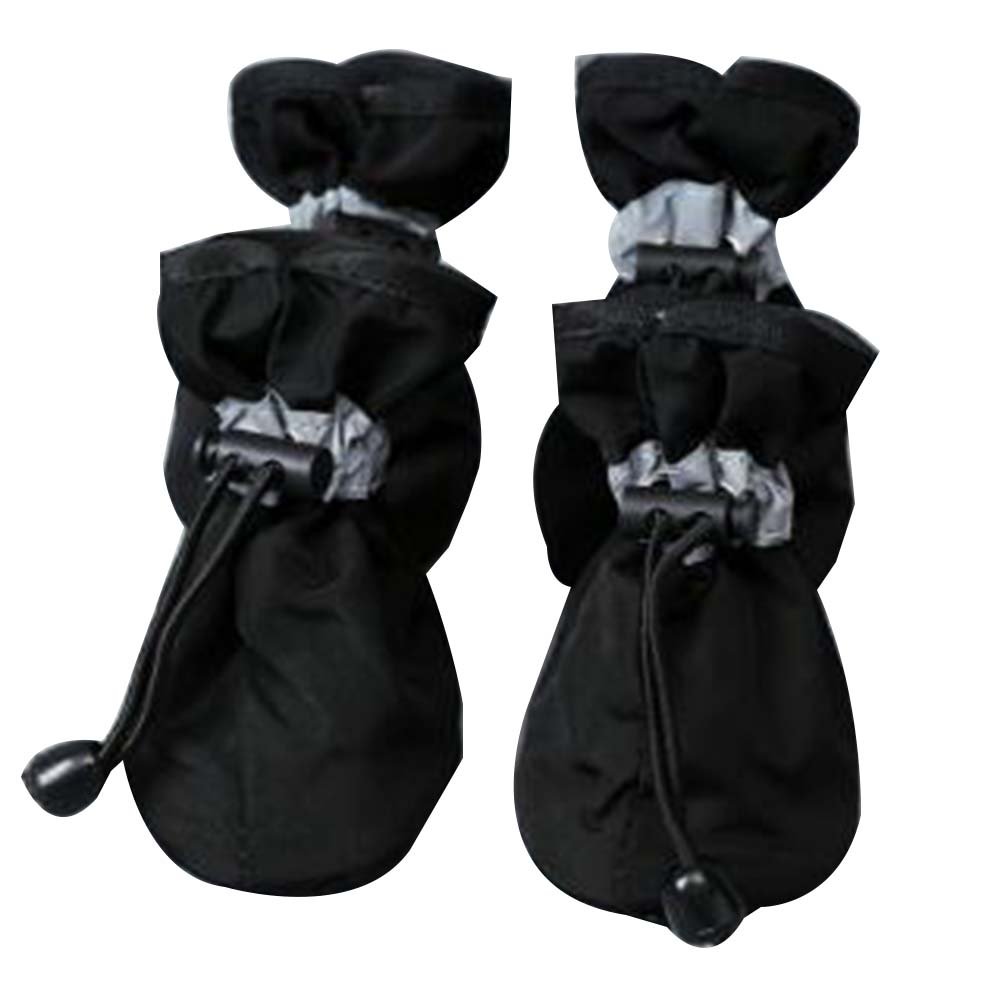 [Black] A Set of 4 Pet Shoes Pet Dog Cat Tiny Shoes, Waterproof