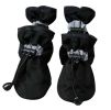 [Black] A Set of 4 Pet Shoes Pet Dog Cat Tiny Shoes, Waterproof