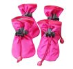 [Rose Red] A Set of 4 Pet Shoes Pet Dog Cat Tiny Shoes, Waterproof