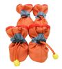 [Orange] A Set of 4 Pet Shoes Pet Dog Cat Tiny Shoes, Waterproof