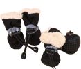 A Set of 4 Pet Shoes Pet Dog Cat Tiny Shoes for Winter #01