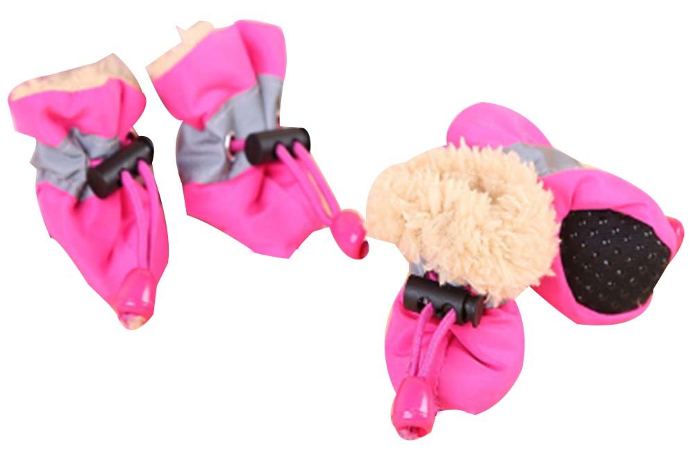 A Set of 4 Pet Shoes Pet Dog Cat Tiny Shoes for Winter #03