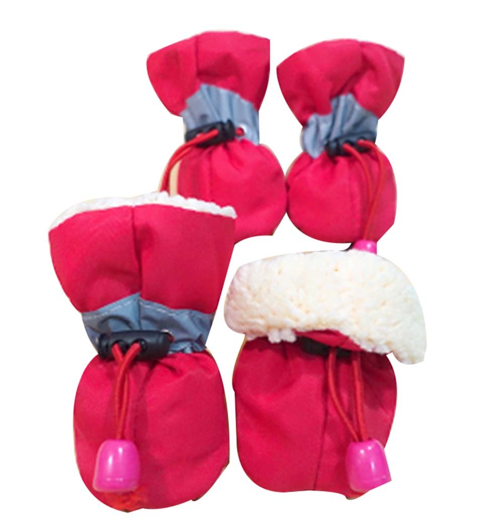 A Set of 4 Pet Shoes Pet Dog Cat Tiny Shoes for Winter #04