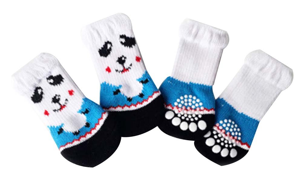 A Set of 4 Pet Shoes Puppy Cat Pet Socks for Summer [D]