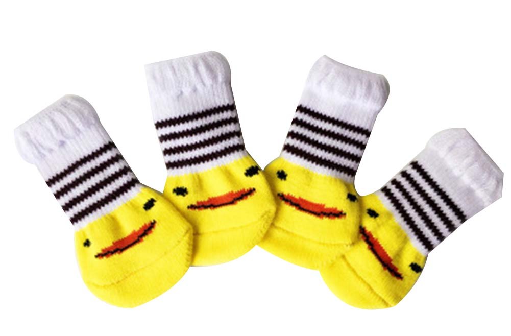 A Set of 4 Pet Shoes Puppy Cat Pet Socks for Summer [E]