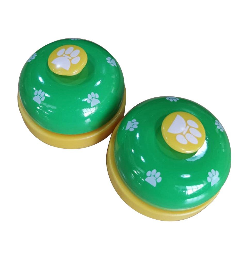 Set of 2 Pet Training Bells Cat Dog Footprints Bells Interactive Toys [G]