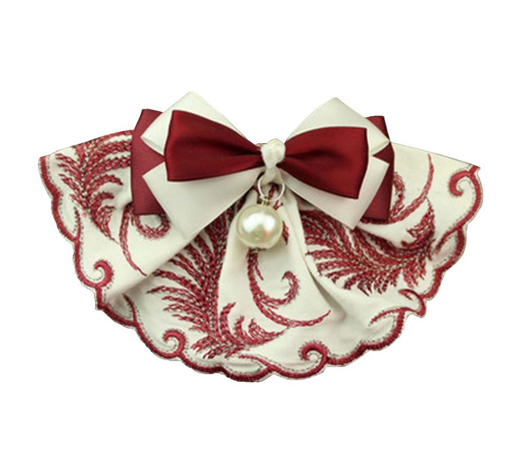 Pet Necklace Pet Cat And Dog Bell Bow Tie Accessories [Pearl Style-4]