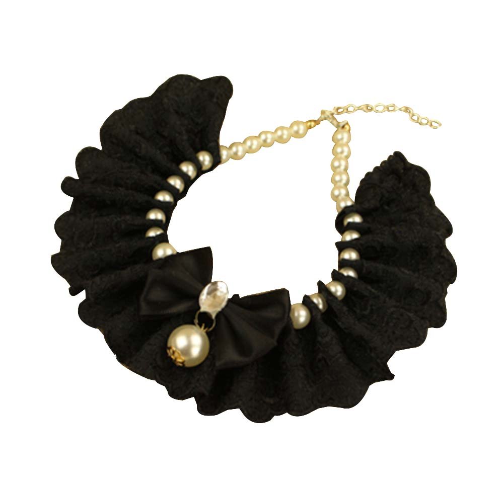 Pet Necklace Pet Cat And Dog Bell Bow Tie Accessories [Pearl Style-5]