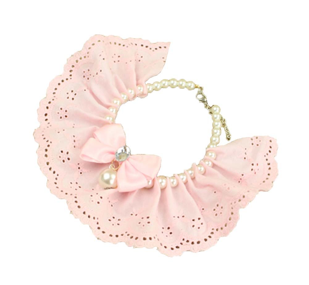 Pet Necklace Pet Cat And Dog Bell Bow Tie Accessories [Pearl Style-6]